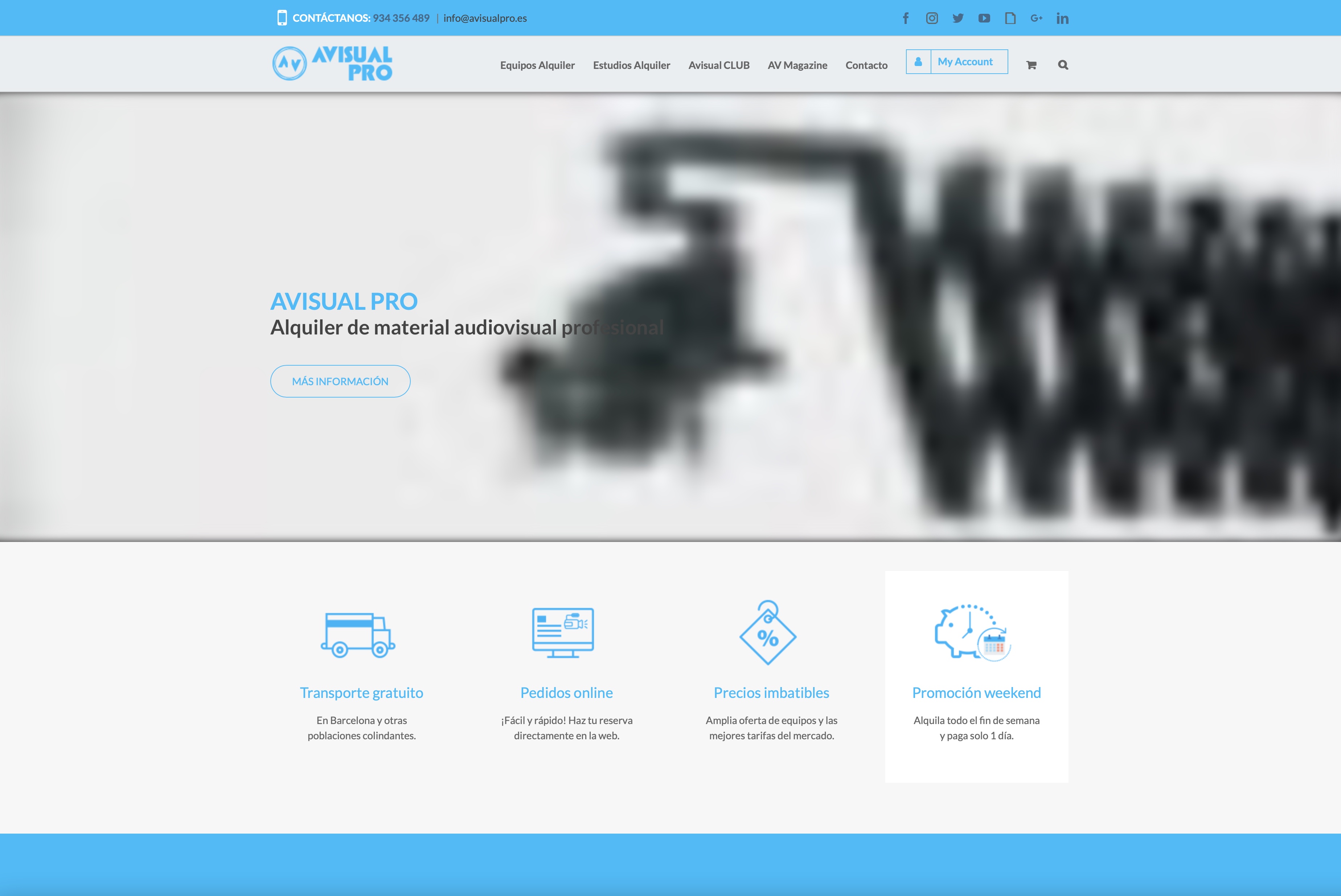 Tienda online de alquiler de equipo fotográfico y audiovisual - E-commerce de alquiler de material de foto & vídeo