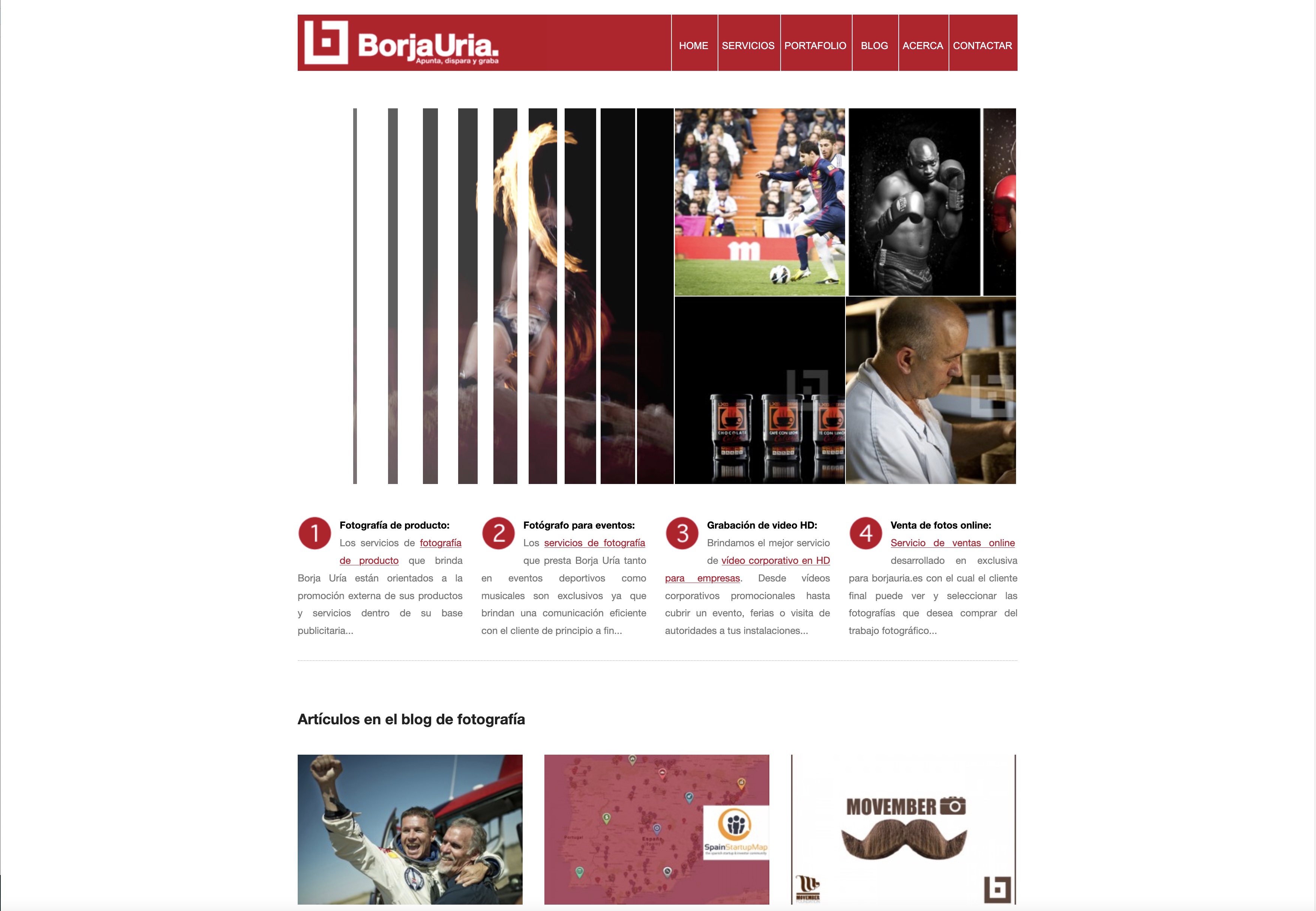 Un portafolio fotográfico desarrollado completamente a medida - Portafolio de Borja Uría
