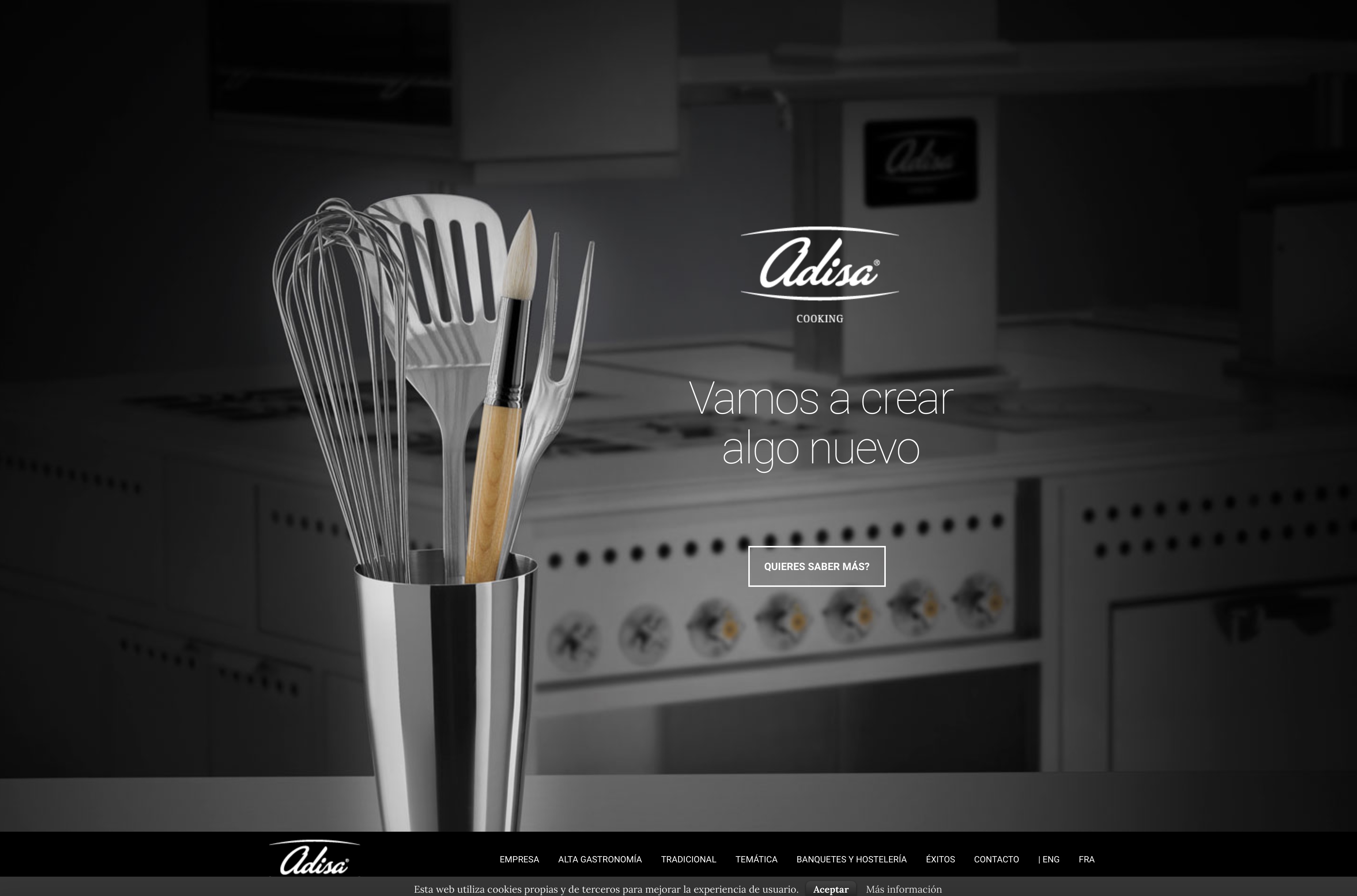 Portal de soluciones de cocina industrial desarrollado a medida - Web corporativa de Adisacooking