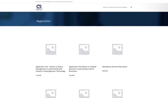 Woocommerce académico para el Johan Cruyff Institute
