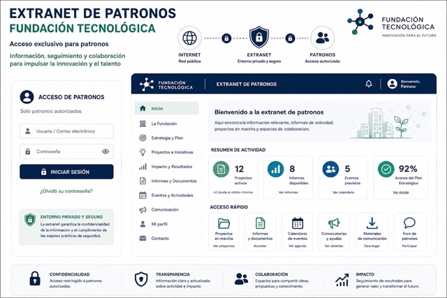 Extranet con para el patronato de Eurecat