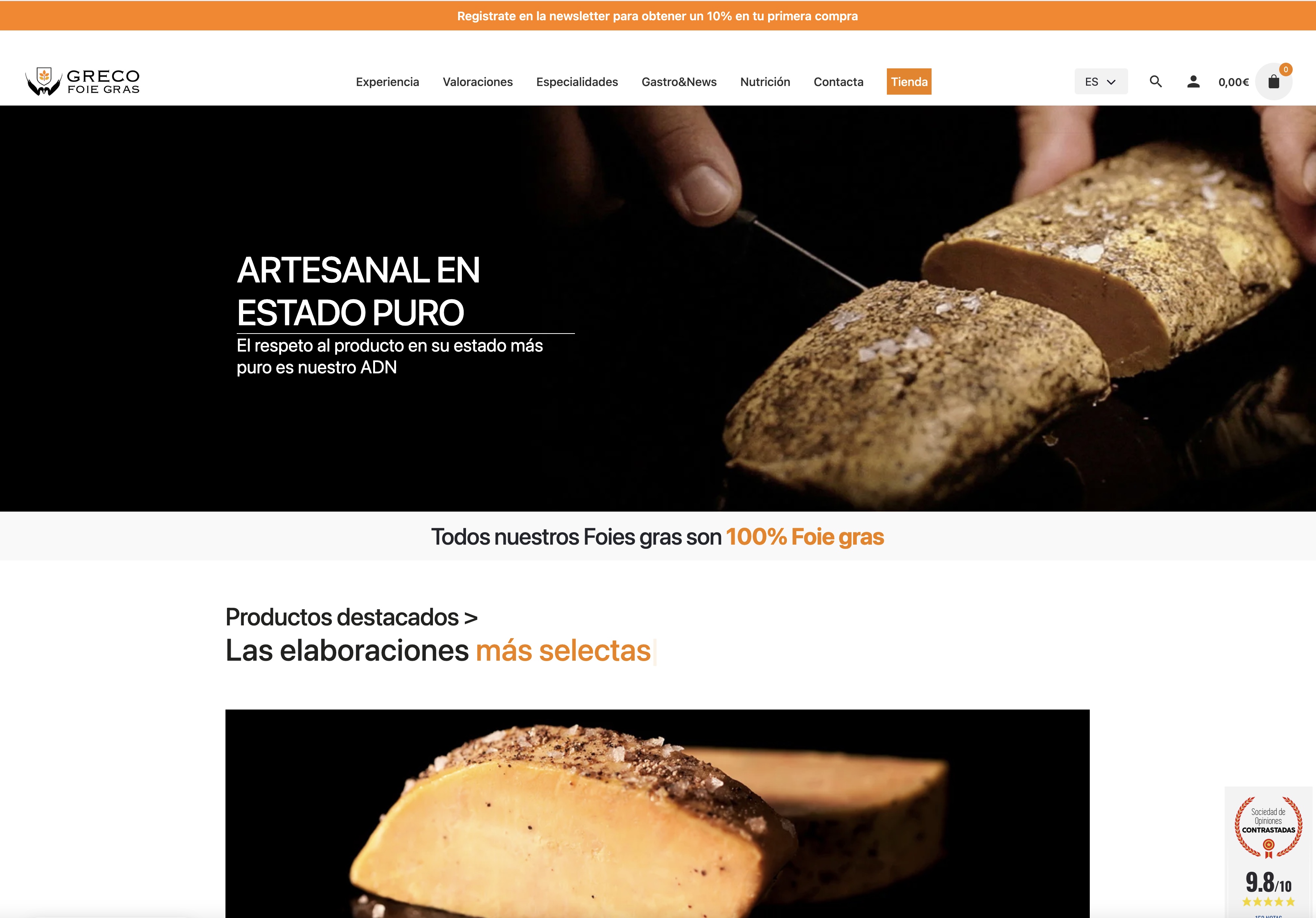Desarrollo de un E-commerce artesanal para una marca de foie de autor - Desarrollo de tienda online de Foie Gras El Greco