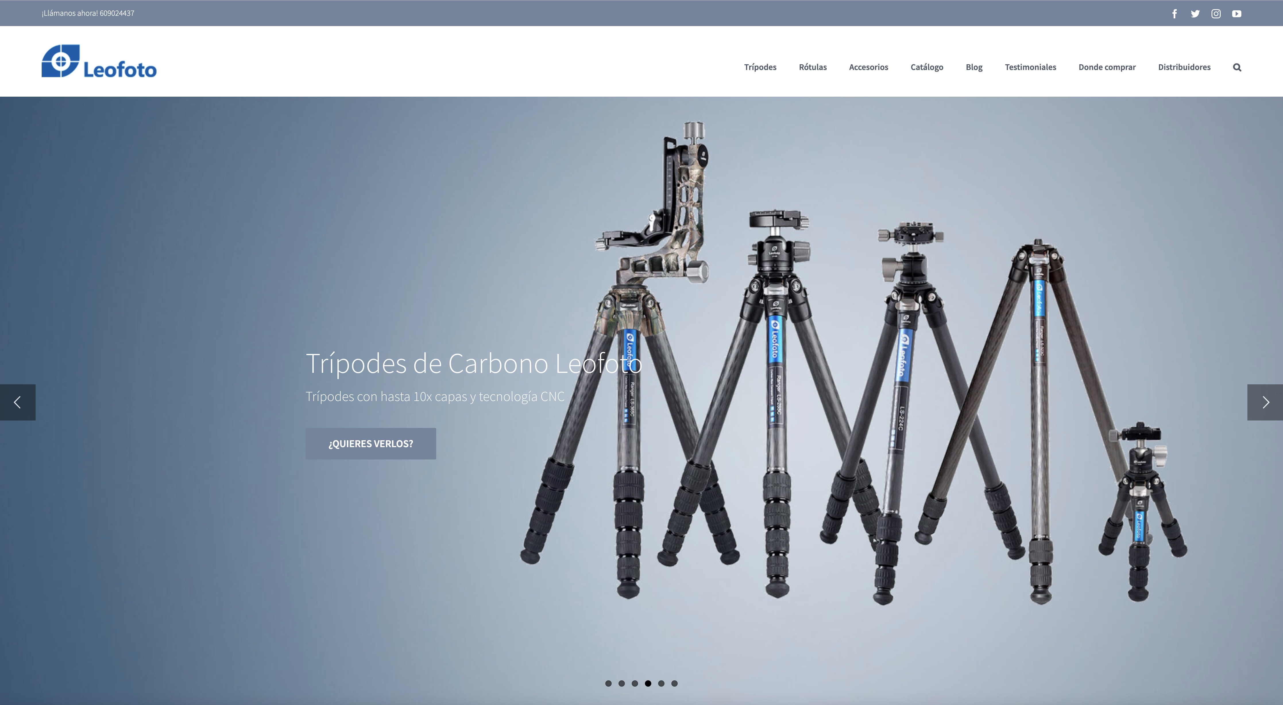WooCommerce en modo catálogo para el distribuidor oficial en España - Catálogo online de Leofoto España