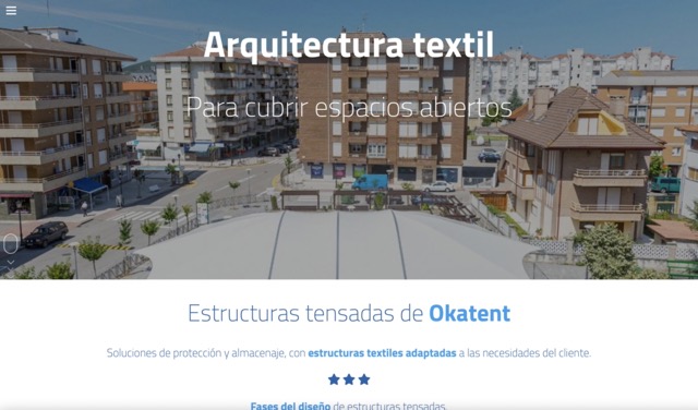 Sitio web a medida mobile first para Okatent SL