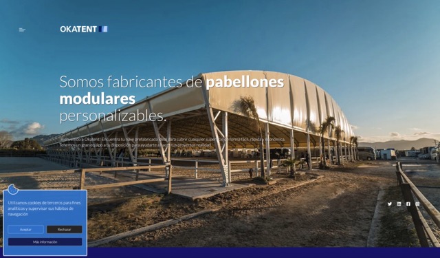 Sitio web a medida mobile first para Okatent SL