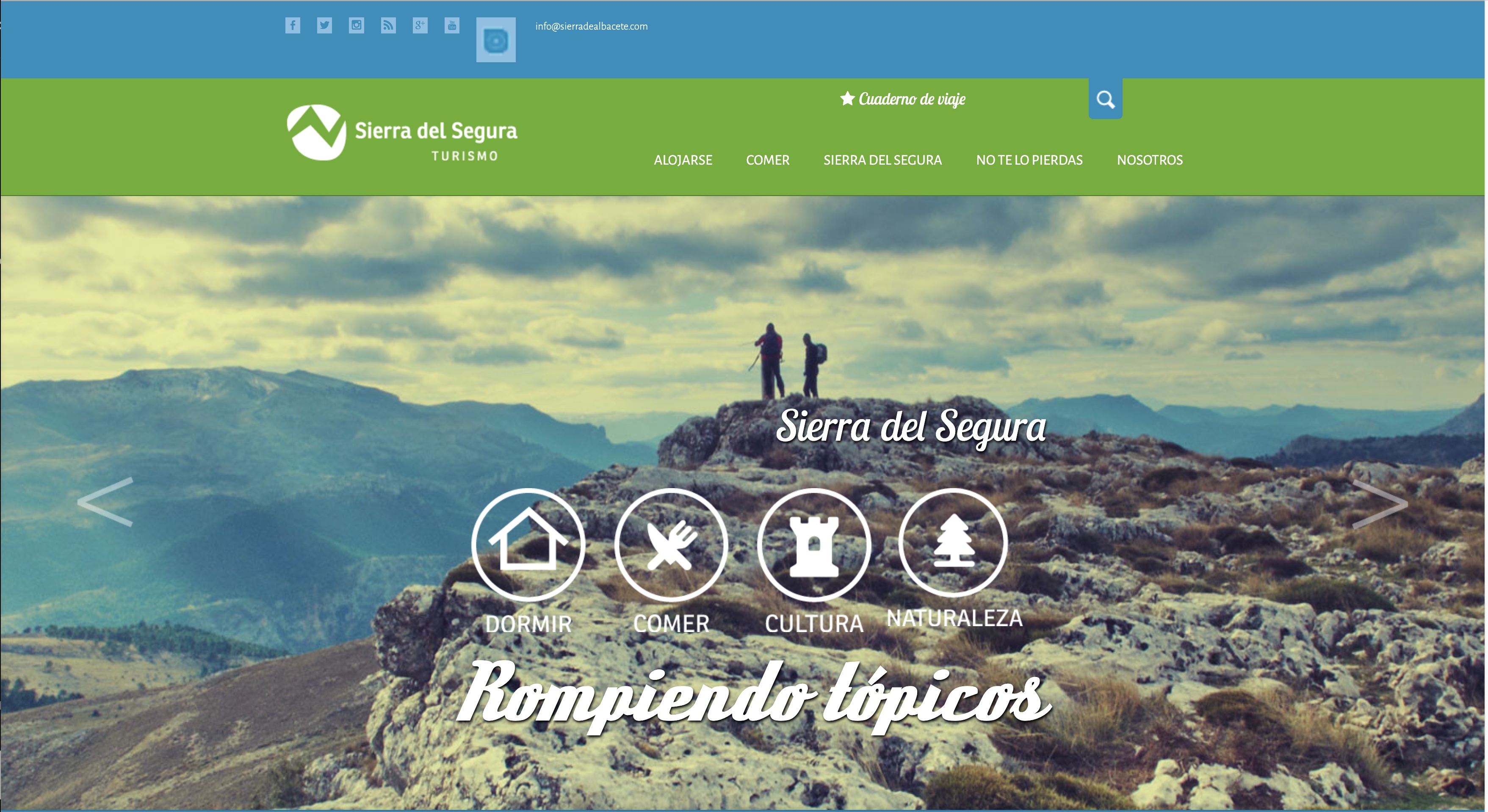 Un portal turístico desarrollado íntegramente a medida - Portal de turismo en la Sierra del Segura